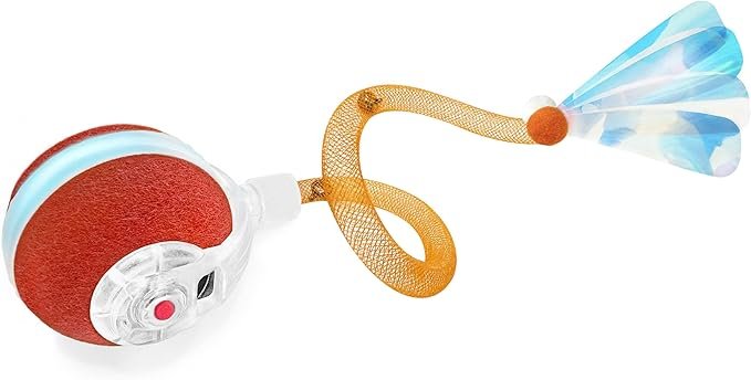 Interactive Cat Toys for Indoor Cats,The 3rd Generation Agile Moving Cat Ball with Elastic Mesh Tail,Automatic Cat/Kitten Toys for Bored Indoor Adult Cats,Motion Activated